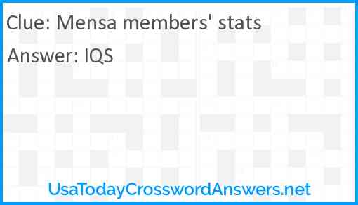 Mensa members' stats Answer