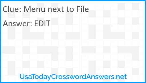 Menu next to File Answer