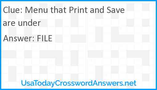 Menu that Print and Save are under Answer