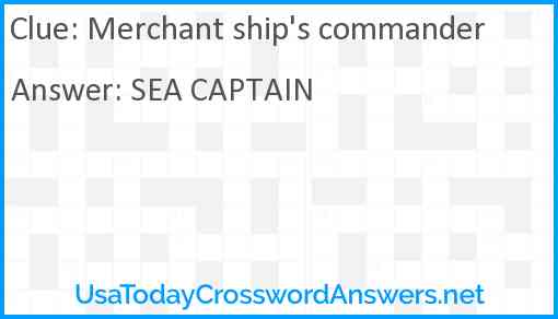 Merchant ship's commander Answer