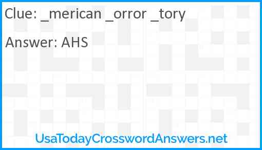 _merican _orror _tory Answer