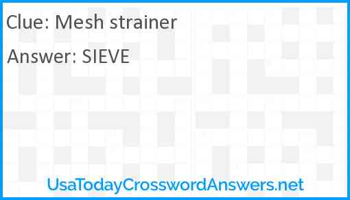 Mesh strainer Answer