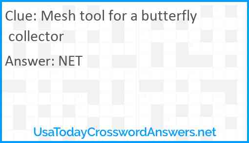 Mesh tool for a butterfly collector Answer