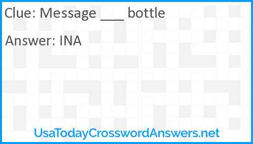Message ___ bottle Answer