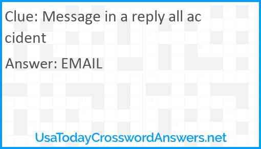 Message in a reply all accident Answer