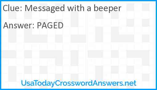 Messaged with a beeper Answer