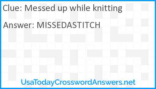 Messed up while knitting Answer