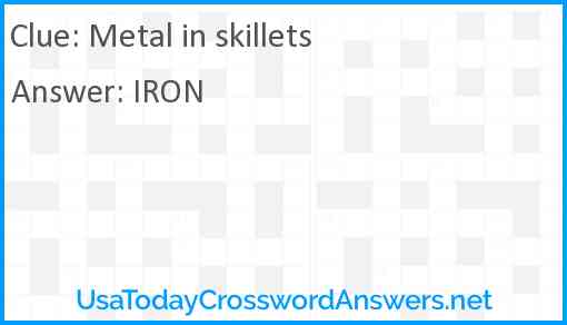 Metal in skillets Answer