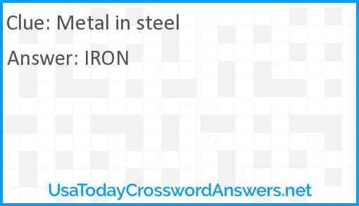 Metal in steel Answer