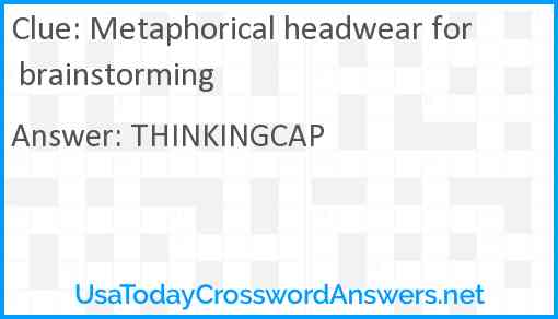 Metaphorical headwear for brainstorming Answer