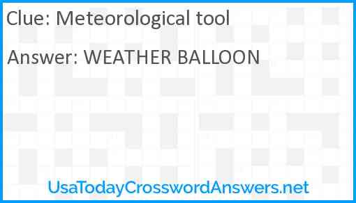 Meteorological tool Answer