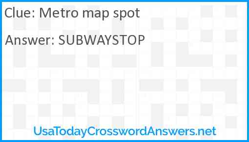Metro map spot Answer
