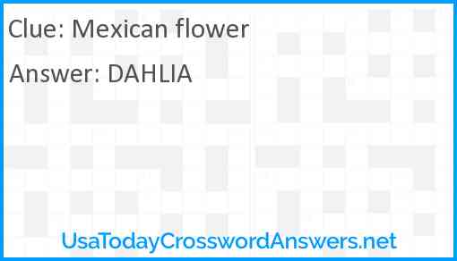 Mexican flower Answer