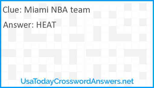 Miami NBA team Answer