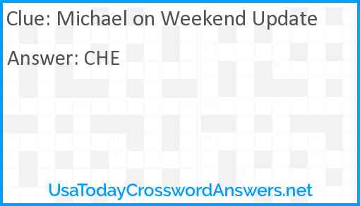 Michael on Weekend Update Answer