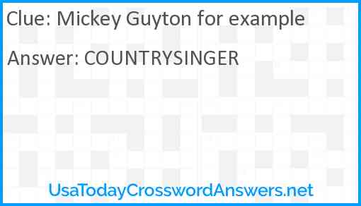 Mickey Guyton for example Answer