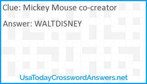 Mickey Mouse co-creator Answer