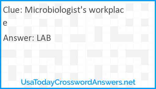 Microbiologist's workplace Answer