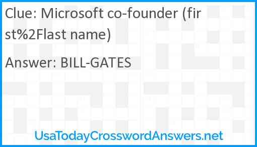 Microsoft co-founder (first%2Flast name) Answer