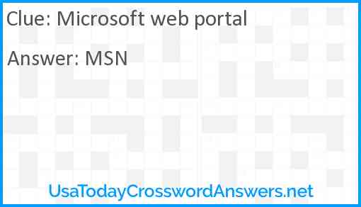 Microsoft web portal Answer