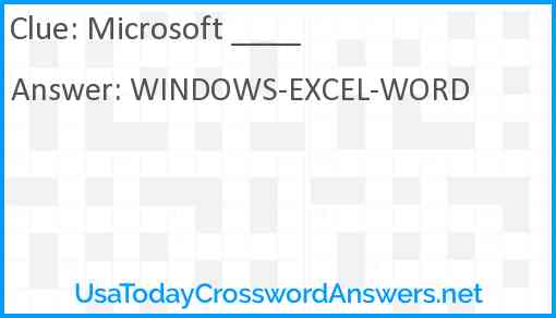 Microsoft ____ Answer