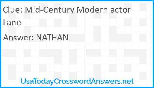 Mid-Century Modern actor Lane Answer