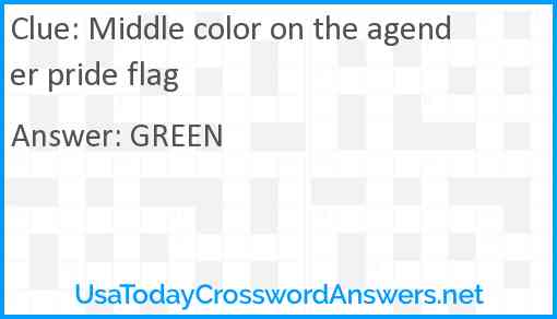 Middle color on the agender pride flag Answer