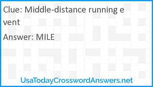 Middle-distance running event Answer