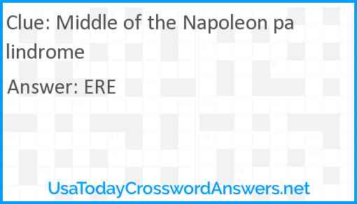 Middle of the Napoleon palindrome Answer