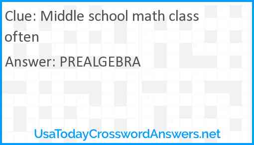 Middle school math class often Answer