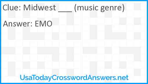 Midwest ___ (music genre) Answer