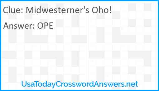 Midwesterner's Oho! Answer