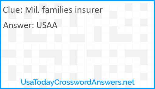 Mil. families insurer Answer