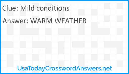 Mild conditions Answer