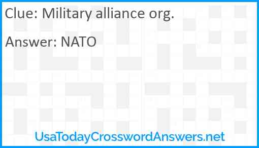 Military alliance org. Answer