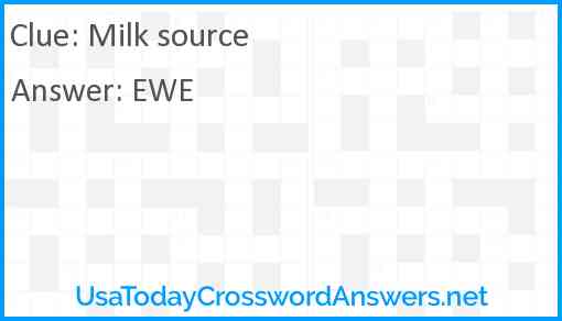 Milk source Answer