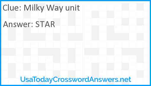 Milky Way unit Answer