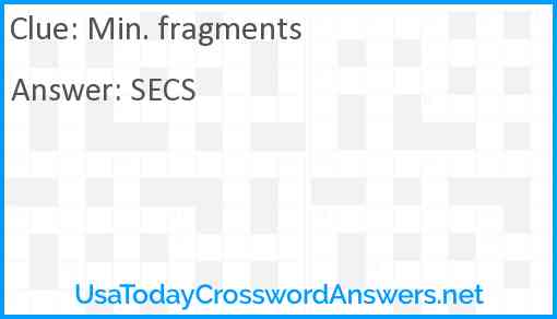 Min. fragments Answer