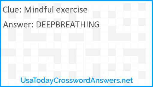 Mindful exercise Answer