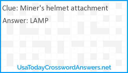 Miner's helmet attachment Answer