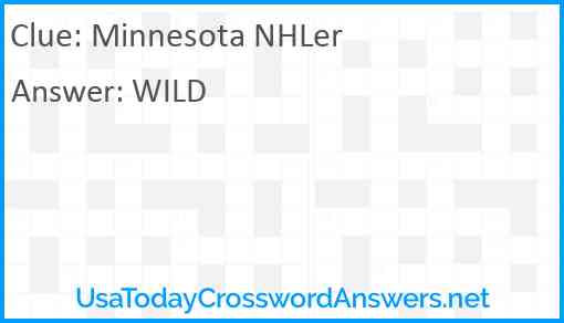 Minnesota NHLer Answer