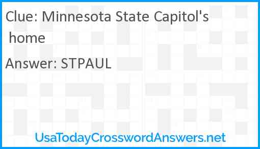 Minnesota State Capitol's home Answer