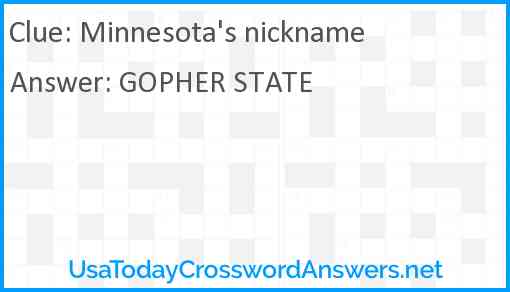 Minnesota's nickname Answer