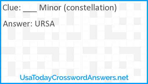 ___ Minor (constellation) Answer