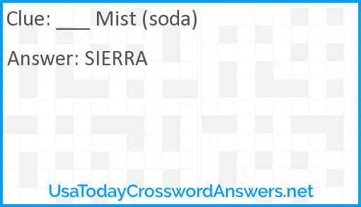___ Mist (soda) Answer