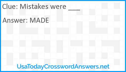 Mistakes were ___ Answer