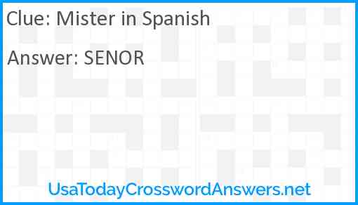 Mister in Spanish Answer