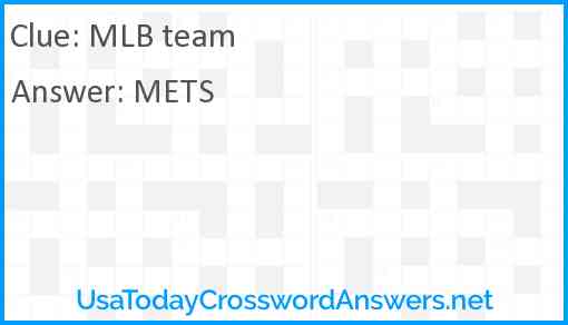 MLB team Answer