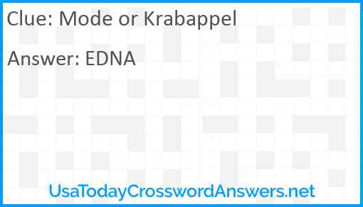 Mode or Krabappel Answer