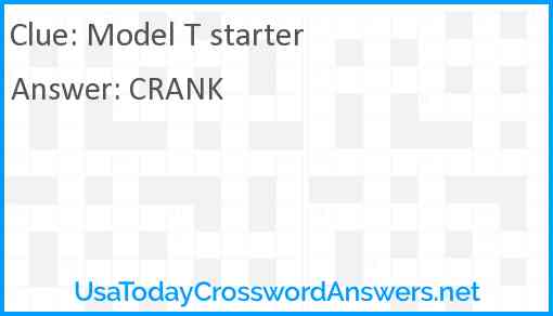 Model T starter Answer